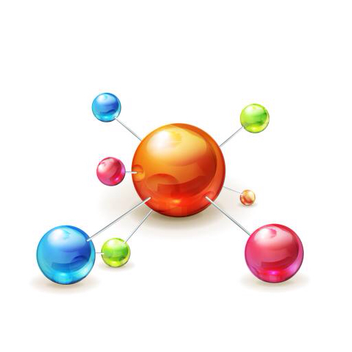 atom, ball, balls, color, colors, orange, green, pink, blue Natis76