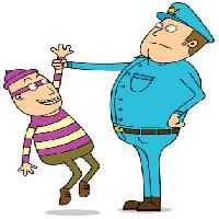 Pixwords The image with police, thief, mask, blue, arrest, man, men zenwae - Dreamstime