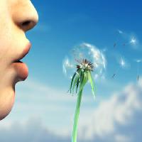 Pixwords The image with face, human, plant, lips, blue, sky, flower Andreus - Dreamstime
