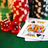 Pixwords The image with cards, dice, money, king Elena Elisseeva - Dreamstime