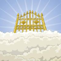 Pixwords The image with gate, clouds, door, gold, ray Dedmazay - Dreamstime