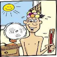 sun, man, person, fan, window, thermometer, ice cream, naked Igor Zakowski (Izakowski)
