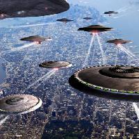 Pixwords The image with war, ships, ship, city, alien, fly, ufo Philcold - Dreamstime