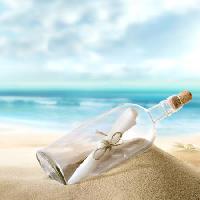 bottle, sea, sand, paper, ocean Silvae1 - Dreamstime