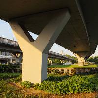 bridge, green, cars, highway, road, flowers, car Sang Lei (Sleiselei)