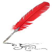 Pixwords The image with feather, red, write, object Leigh Prather - Dreamstime