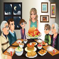 Pixwords The image with dinner, turkey, family, woman, girl, meal Artisticco Llc - Dreamstime