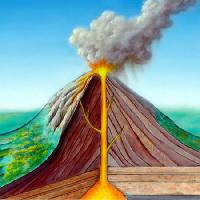 Pixwords The image with eruption, cartoon, nature, fire, smoke Andreus - Dreamstime