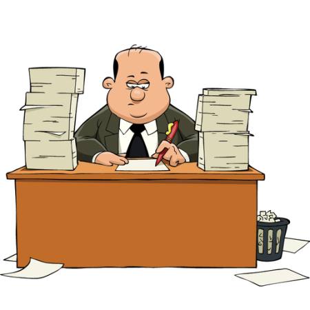 office, files, write, bin, man Dedmazay - Dreamstime