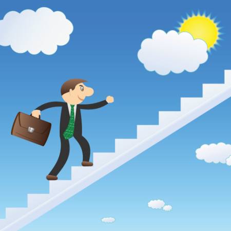 man, stairs, sun, clouds, briefcase Kelttt - Dreamstime