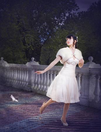 woman, white, dress, garden, walk Evgeniya Tubol - Dreamstime