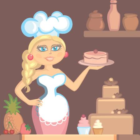 lady, blonde, cook, cake, woman, kitchen Klavapuk - Dreamstime
