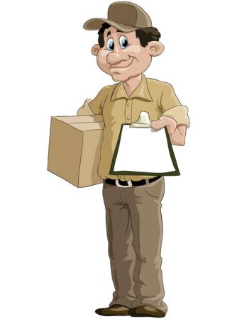 man, paper, white, hat, delivery Dedmazay - Dreamstime