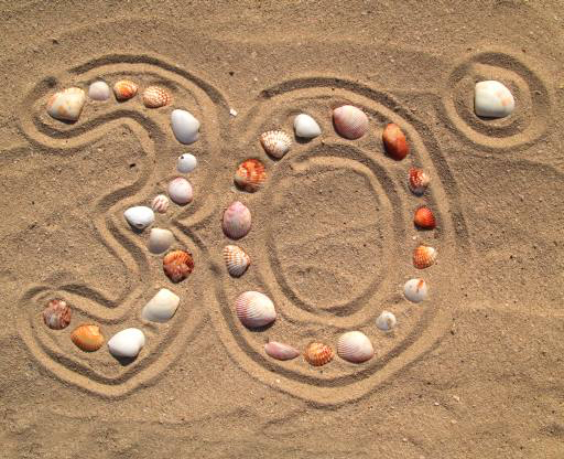 thirty, sand, beach, shells, heat Battrick