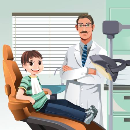 doctor, dentist, kid, child, man, coat, chair Artisticco Llc - Dreamstime
