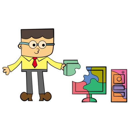 computer, man, puzzle Nilikha - Dreamstime