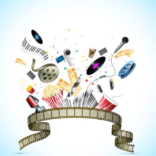 disco, music, microphone, movie, popcorn, soda, juice, sound Vectomart disco, music, microphone, movie, popcorn, soda, juice, sound Vectomart