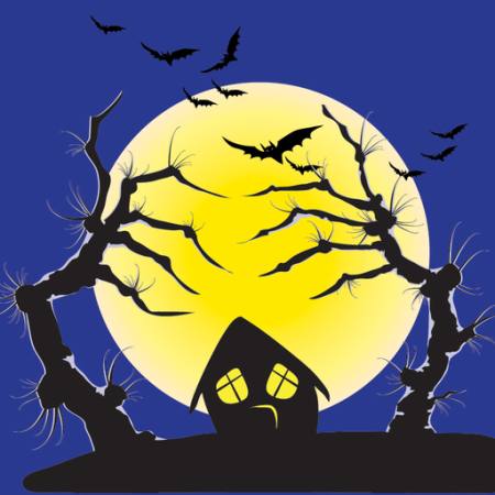 moon, bats, house, night, spooky, creepy Vanda Grigorovic - Dreamstime