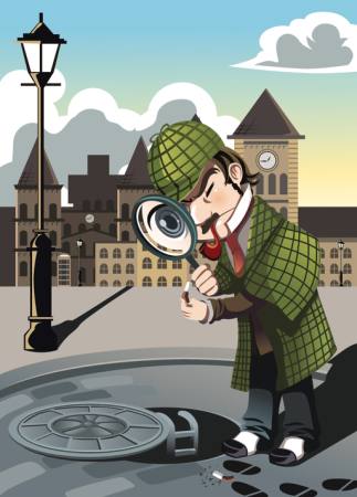 sherlock, sewer, city, detective, man, magnifying glass Artisticco Llc - Dreamstime