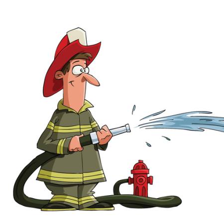 fire, man, hidrant, hydrant, hose, red, water Dedmazay - Dreamstime