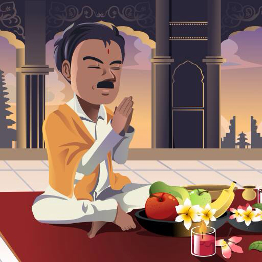 man, pray, food, eat, appels, banana, fruits, indian Artisticco Llc (Artisticco)