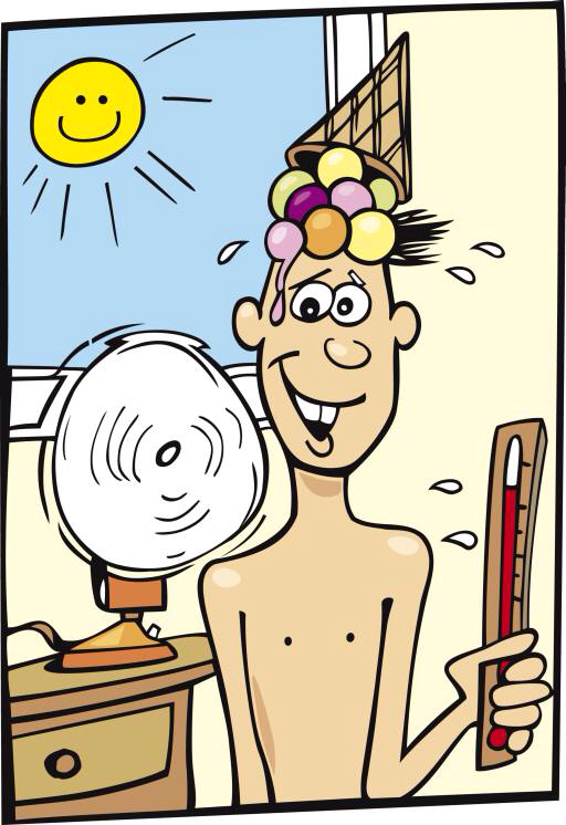 sun, man, person, fan, window, thermometer, ice cream, naked Igor Zakowski (Izakowski)
