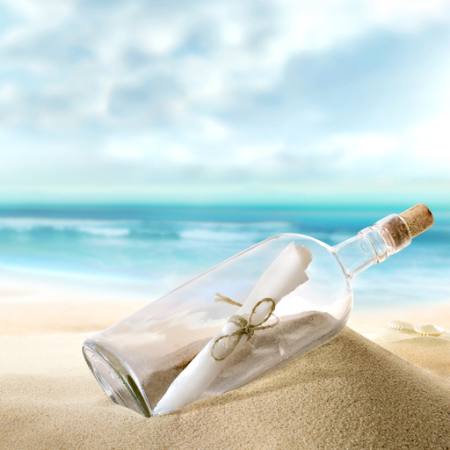 bottle, sea, sand, paper, ocean Silvae1 - Dreamstime