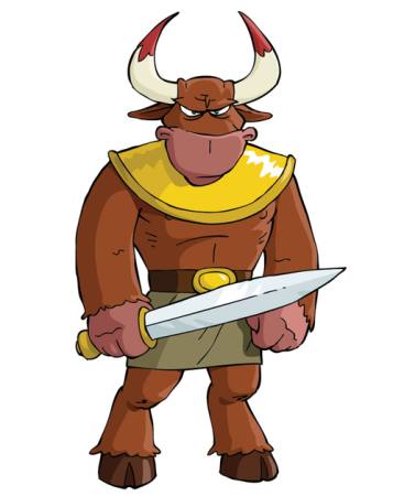 warrior, sword, horns, bull, taurus, animal Dedmazay - Dreamstime