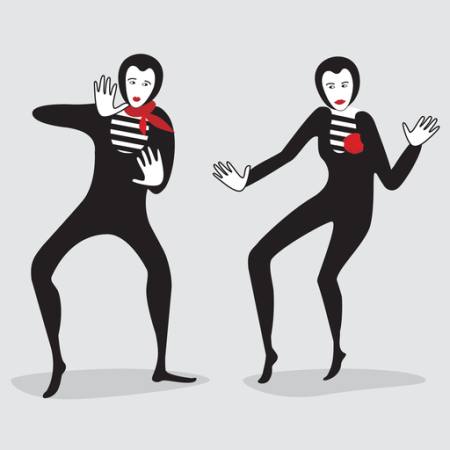 black, hands, mime, two Alenalog - Dreamstime