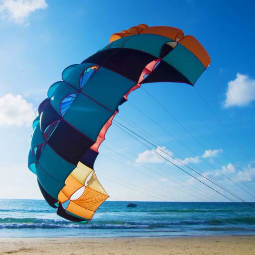 sea, beach, ocean, water, sky, clouds, parachute Basnik