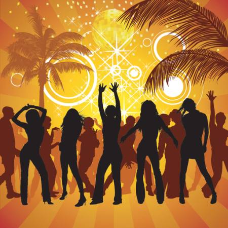 party, people, dance, palms, yellow Roman Dekan - Dreamstime