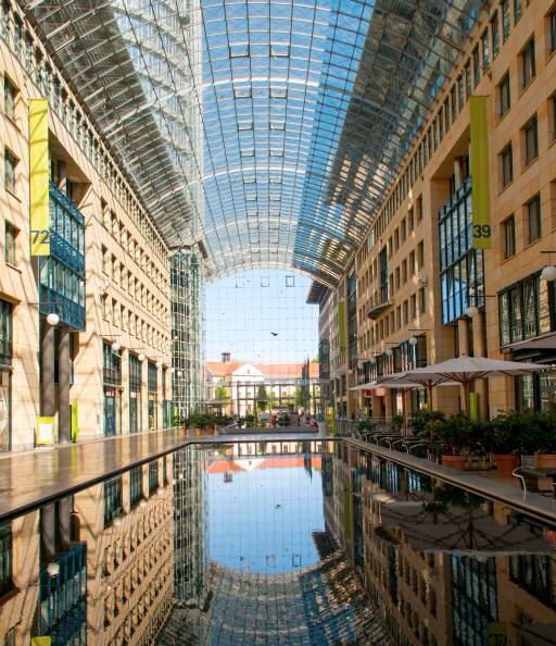 hall, water, building, windows, glass, entrance, terrace Naglis