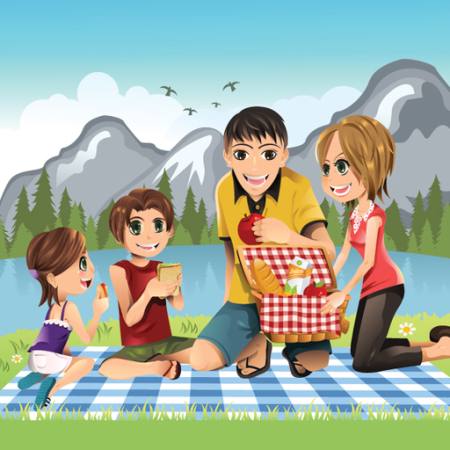 mountain, out door, kids, family, basket, eat Artisticco Llc - Dreamstime