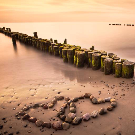 water, heart, hearts, stones, wood, sand, beach Manuela Szymaniak (Manu10319)