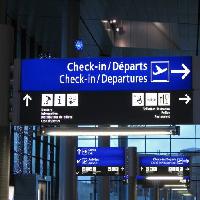 Pixwords The image with sign, check-in, airport, arrow Fmua