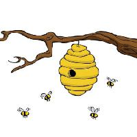 Pixwords The image with branch, bee, hive, yellow Dedmazay - Dreamstime