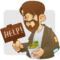 homeless, man, beard, help, money, can Freud - Dreamstime