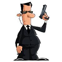 Pixwords The image with gun, glasses, man, black Dedmazay - Dreamstime