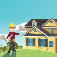 house, sky, man, helmet, worker Artisticco Llc - Dreamstime