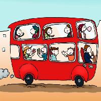 Pixwords The image with bus, kids, drive, driver Viola Di Pietro (Violad)