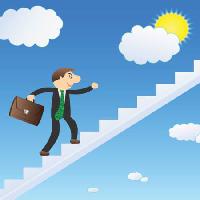 man, stairs, sun, clouds, briefcase Kelttt - Dreamstime