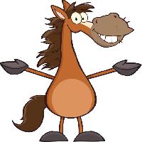 horse, cartoon, happy, animal Chudtsankov