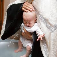 Pixwords The image with baby, priest, father, cry, crying, water Irina Lyulko (Ajni)