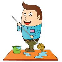 clean, water, bucket, mop, man zenwae - Dreamstime