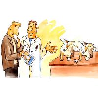 two, men, doctor, dogs, lab Igor Zakowski - Dreamstime