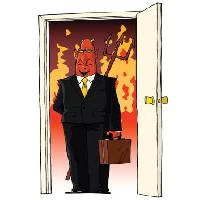 Pixwords The image with door, red, briefcase, fire Dedmazay - Dreamstime