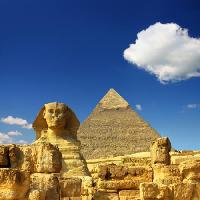 Pixwords The image with sky, cloud, pyramid, sphynx Mikhail Kokhanchikov - Dreamstime