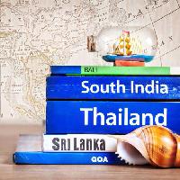 Pixwords The image with books, map, boat, sail, bottle, shell, thailand, south india, bali, sri lanka Marina Pissarova (Byheaven87)