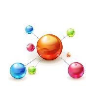 Pixwords The image with atom, ball, balls, color, colors, orange, green, pink, blue Natis76