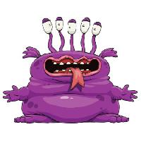 Pixwords The image with eyes, monster, purple Dedmazay - Dreamstime